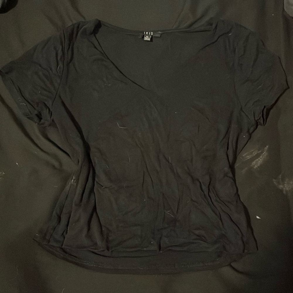 Basic Black V Neck Baby Tee